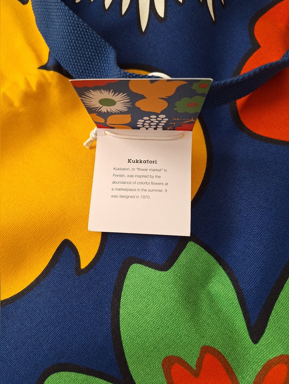 Marimekko Kukkatori Canvas Tote Oversized Beach Bag Colorful Floral HTF Rare NWT - Picture 9 of 15